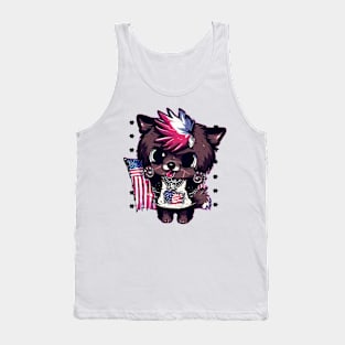 Cute Dog 4th Of July Freedom Fighter Tank Top